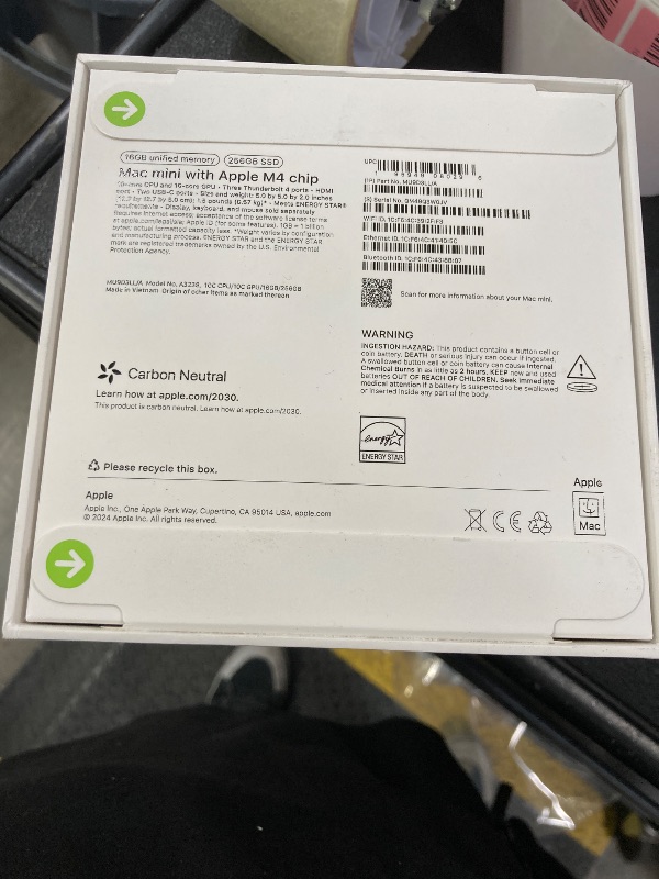 Photo 1 of ***FACTORY SEALED, NO RETURNS NO REFUNDS IF OPENED*** Apple 2024 Mac mini Desktop Computer with M4 chip with 10?core CPU and 10?core GPU: Built for Apple Intelligence, 16GB Unified Memory, 256GB SSD Storage, Gigabit Ethernet. Works with iPhone/iPad