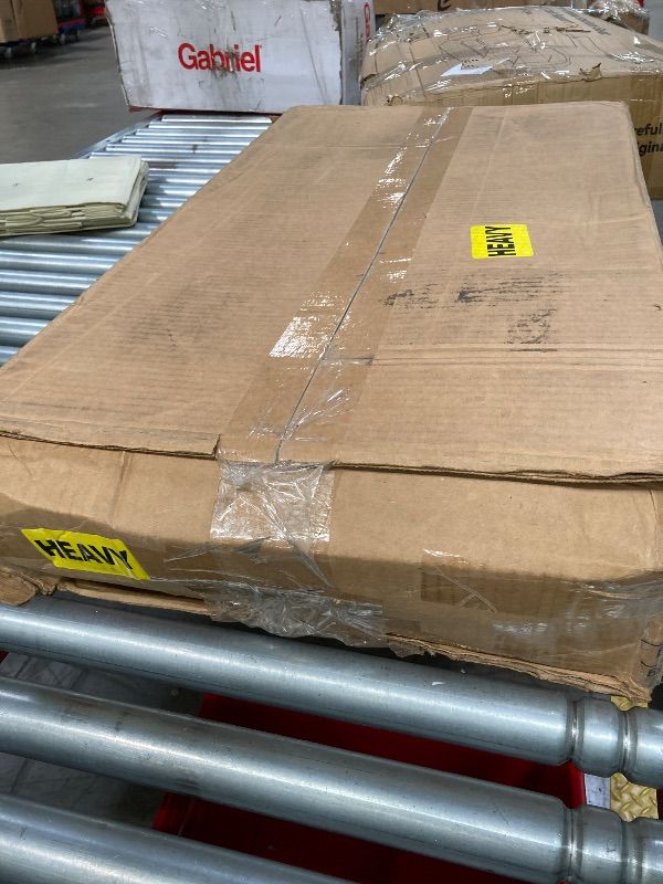 Photo 1 of ***DAMAGED AND MISSING PARTS-ONLY****HOOBRO Kitchen Island, Storage Cabinet with Drawer, Kitchen Cart with Spice and Towel Rack, Saving Space, Easy Assembly, for Living Room, Rustic Brown and Black FB12ZD01