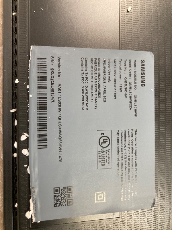 Photo 1 of ***Selling as is***Samsung 55” Class The Frame Pro Series, Neo QLED 4K, Samsung Vision AI Smart TV, Smart Tizen TV, 2026 (QN55LS03HWFXZA)