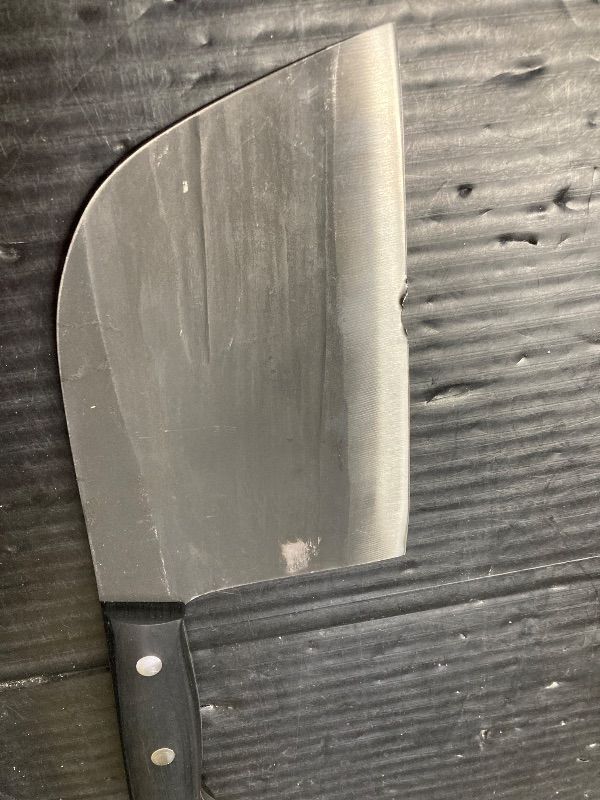 Photo 1 of ***MAJOR BLADE DAMAGE***XYJ Authentic Since 1986,Outstanding Ancient Forging, 7.5 Inch Full Tang, Serbian Chefs knife,Chef Meat Cleaver,Kitchen Knives,Set with Leather Sheath,Take Carrying,Butcher ***MAJOR BLADE DAMAGE***
