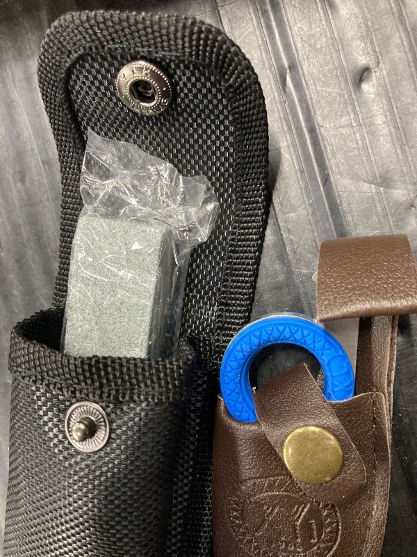 Photo 1 of ***MAJOR BLADE DAMAGE***XYJ Authentic Since 1986,Outstanding Ancient Forging, 7.5 Inch Full Tang, Serbian Chefs knife,Chef Meat Cleaver,Kitchen Knives,Set with Leather Sheath,Take Carrying,Butcher ***MAJOR BLADE DAMAGE***