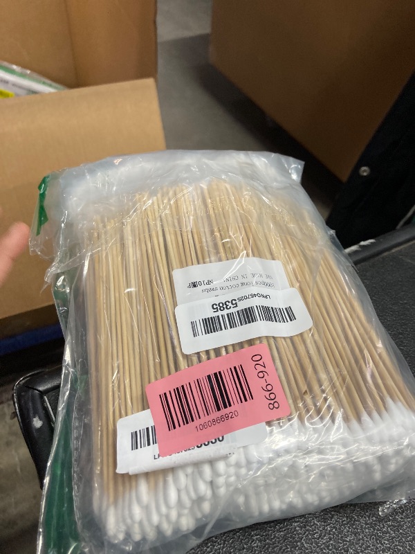 Photo 1 of 1000PCS 6" Cotton Swabs in Storage Box - Long Cotton Swab with Bamboo Sticks - Lint Free, Highly Absorbent Single Tipped Applicators for Makeup, Pet Care, Home Cleaning