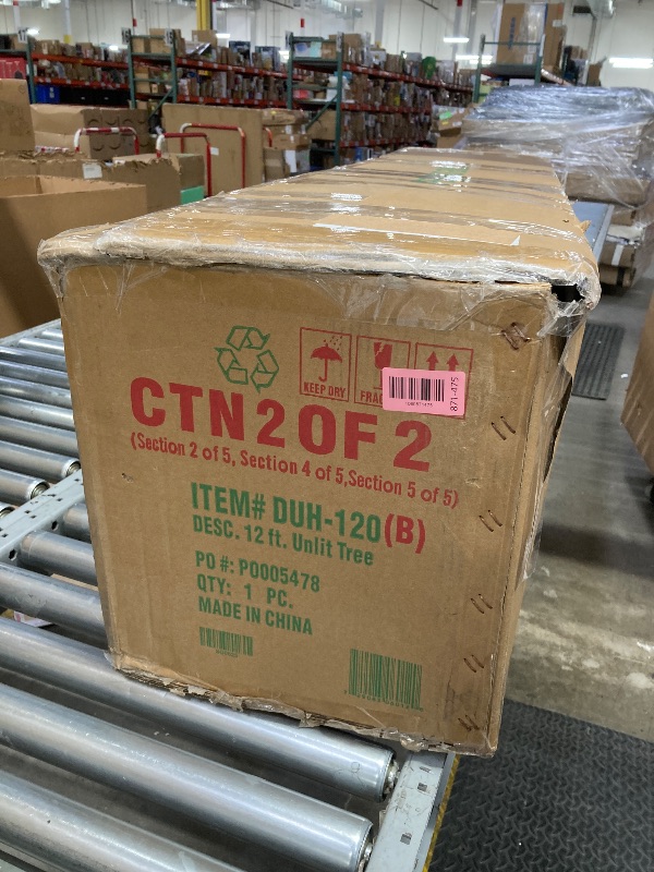 Photo 1 of ""ONLY BOX #2 ""National Tree Company 12 ft Unlit Dunhill Fir Artificial Full Christmas Tree, 7,794 Tips, Includes Stand, Green