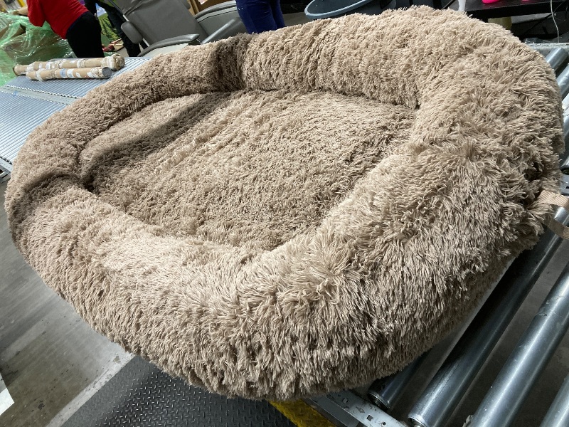 Photo 1 of Human Dog Bed for Adult Faux Fur Washable Human Dog Bed Portable Handle, Egg Orthopedic Foam Human Bed Extra Large