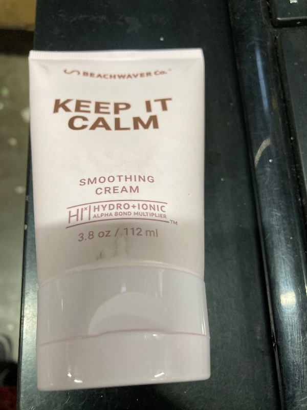 Photo 1 of ****used missing parts*******The Beachwaver Co. Keep It Calm Smoothing Cream - Full Size (3.8 Oz) | Styling Cream for Smooth, Sleek Hair | Anti-Frizz Flyaway Tamer w/HiX Vegan Bond Multipliers | Polynesian Pink Sugar