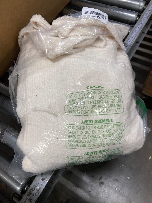 Photo 1 of **used**MH MYLUNE HOME Ultra Soft Robe With Pockets, Spa Bathrobe Loungewear Calf-Length, Plush Fuzzy Fluffy Wrap Robe for Women, Women's Robes, Hooded Ribbed Cream