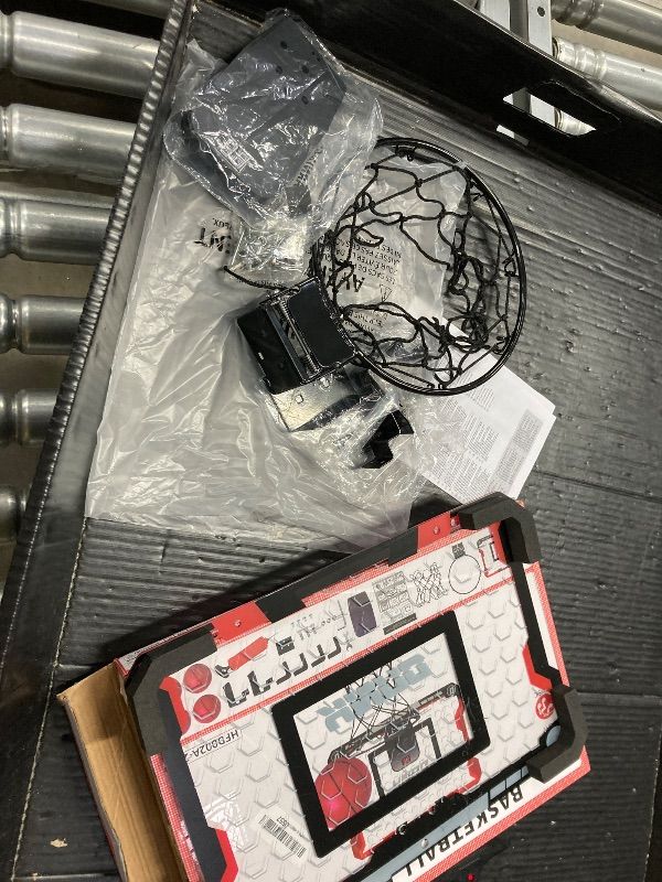 Photo 1 of ***NO BALLS, PUMP & UNKNOW WHAT ELSE IS MISSING**BACKBOARD IS CRACKED AS PICTIRED***TEMI Basketball Hoop Indoor, Mini Basketball Hoop with 4 Balls & Electronic Scoreboard, Over the Door Basketball Hoop, Basketball Toys for Boys Girls Age 5 6 7 8 9 10 11 1