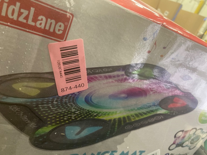 Photo 1 of **BOX HAS DAMAGE**Kidzlane Light Up DJ Dance Mat for Kids - Bluetooth & AUX Compatible - 3 Fun Arcade Games - Adjustable Volume - Detachable Top Mats with Discoball & Speaker Motives - Durable Plastic - Multi-Color