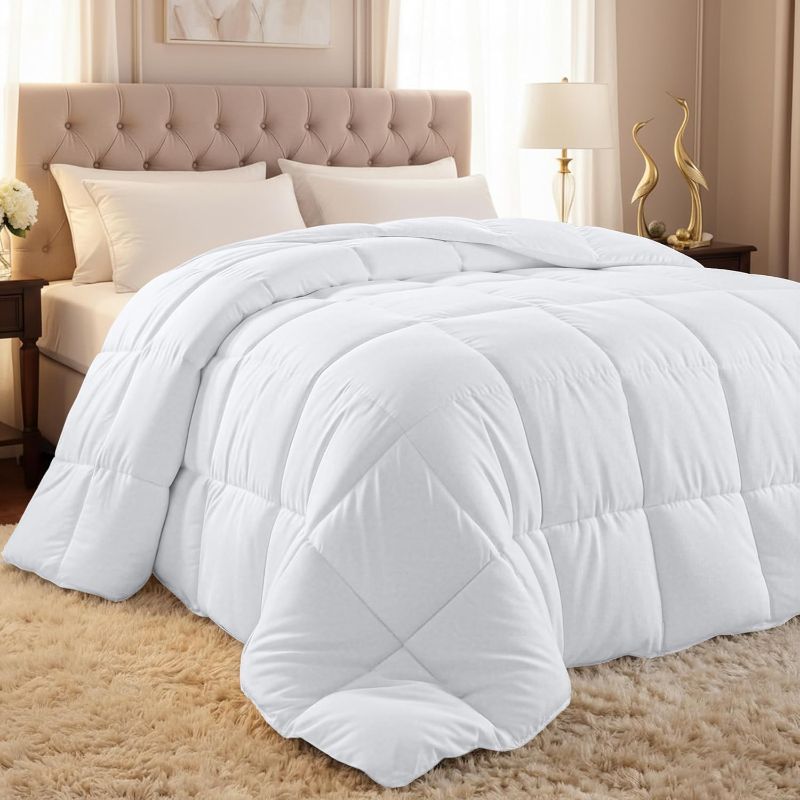 Photo 1 of **OPENED TO VERIFY SIZE**Utopia Bedding Comforter Duvet Insert, Quilted Comforter with Corner Tabs, Box Stitched Down Alternative Comforters Queen Size (White) 88X88