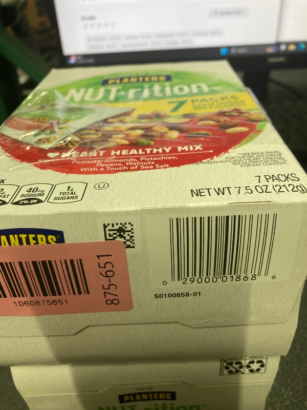 Photo 1 of (8 pack) PLANTERS NUT-RITION Heart Healthy Nut Mix, Shelf Stable, Plant Based Protein, 1 oz Plastic Package (7 Count)