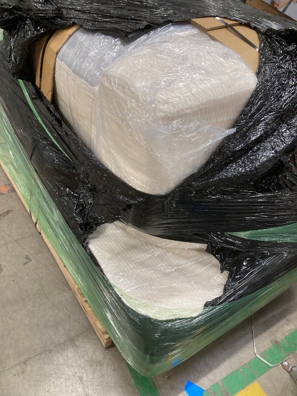 Photo 1 of 108" L-Shaped Boneless Couch, Modular Sectional Sofa with Moveable Ottoman, Corduroy Cloud Couches for Living Room, No Assembly, Ship in a Box, Beige