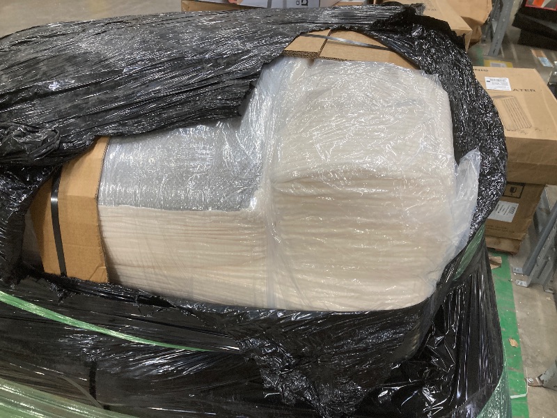 Photo 1 of 108" L-Shaped Boneless Couch, Modular Sectional Sofa with Moveable Ottoman, Corduroy Cloud Couches for Living Room, No Assembly, Ship in a Box, Beige