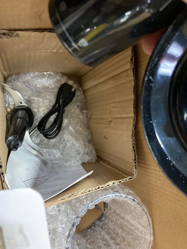Photo 1 of ***MISSING BIG CLEAR PLASTIC CONTAINER PORTION***Cordless Immersion Blender: 4-in-1 Rechargeable Electric Hand Blender, 21-Speeds & 3-Angle Adjustable with 700ml Chopper, 700ml Beaker, Egg Whisk and Beater for Smoothies, Soup, Baby Food (Black)***MISSING 