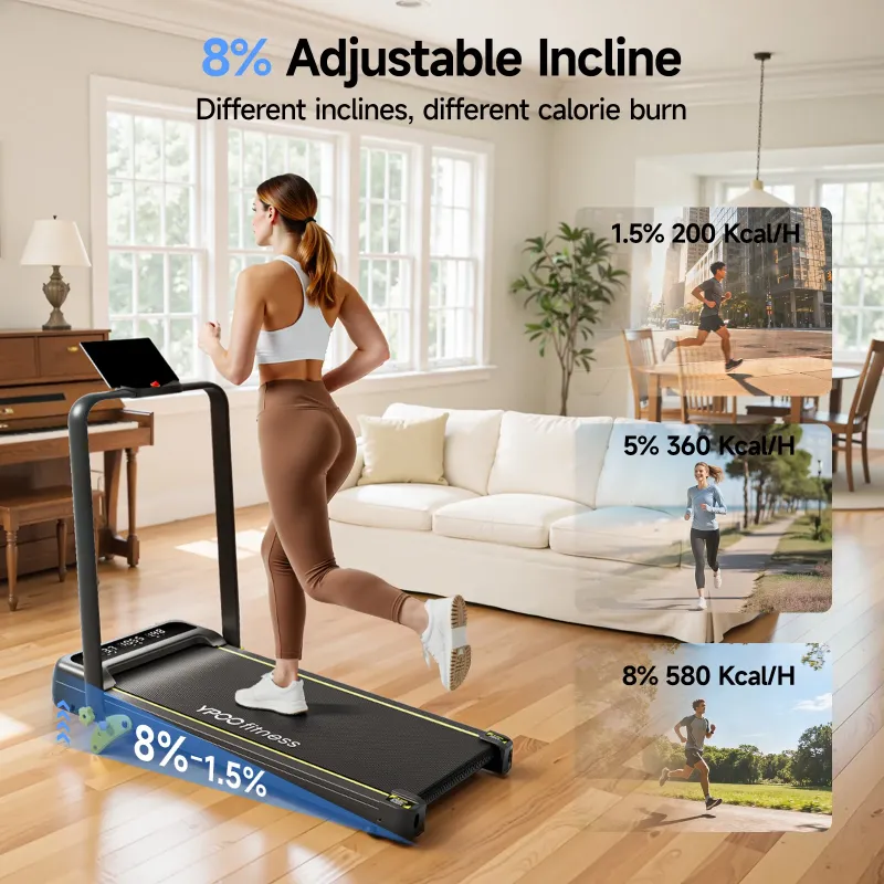 Photo 1 of **Charger missing***YPOO Foldable Treadmill with Incline and Handle, Portable Walking Pad for Home/Office, 300 lb Capacity, Remote Control