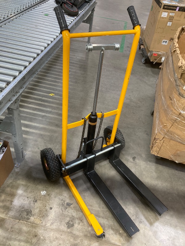 Photo 1 of **PARTS ONLY***MMS Foldable Hydraulic Material Lift Winch Stacker, 450 Lbs 35.8" Max Lift w/ 9" Wheels 360° Swivel Casters, Pallet Truck Dolly, Fork Lift Table Cart, Pallet Jack, Removable Platform, Adjustable Forks