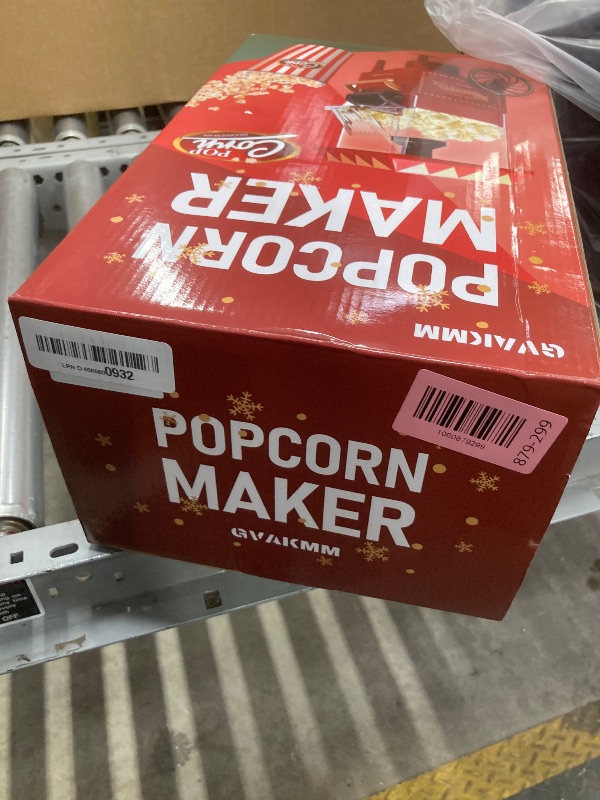 Photo 1 of *PARTS ONLY* GVAKMM Popcorn Machine, Hot Air Popcorn Maker Kit Gift Box, Portable Home Popcorn Popper Machine, 10-Cup,Oil-Free,Retro Style,Compact and Cute