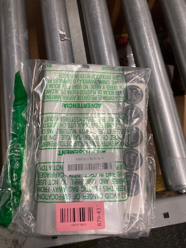 Photo 1 of (200Pcs)100pcs Translucent Plastic Bags/Bakery Bags with 100pcs Hand made Stickers for Cookie Cake Chocolate Candy Snack Wrapping Good for Bakery Party Supplies