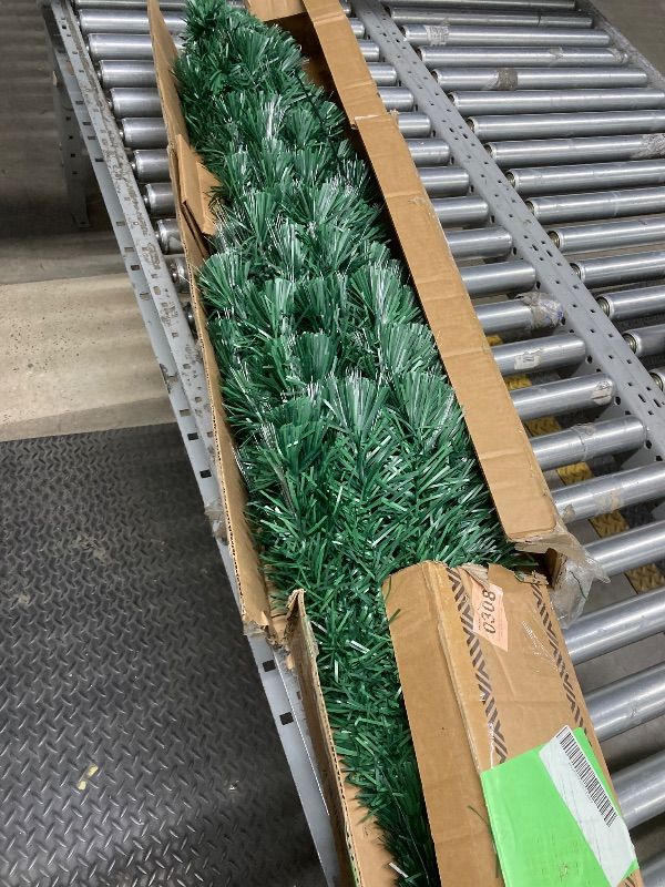 Photo 1 of *Base and plug missing* Costway 5Ft Pre-Lit Fiber Optic PVC Christmas Tree Metal Holiday