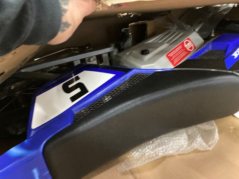 Photo 1 of ***MISSING CHARGER***Razor MX350 Dirt Rocket Electric Bike for Kids Ages 8+, 140 lb Max Weight, Blue – 24V Battery, Up to 14 Mph, 30-Min Ride Time on High Speed, Twist-Grip Throttle, Spoked Wheels w/ 12” Pneumatic Tires***MISSING CHARGER***