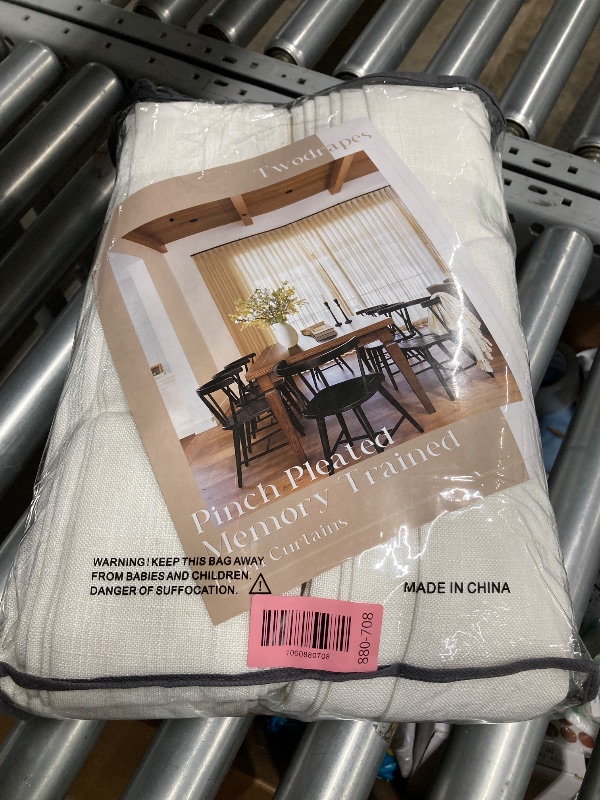 Photo 1 of 105 Inch Linen Curtains Pinch Pleated for Living Room Dining 2 Panels Set Cream Ivory Pleat Drapes Back Tab Semi Sheer Neutral Boho Ceiling to Floor 105 Inch Curtains for Bedroom Window W50xL105