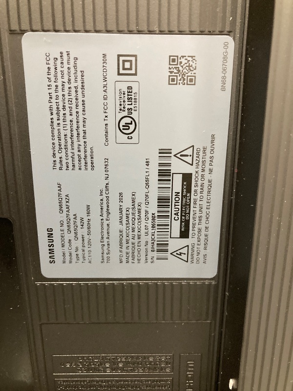 Photo 1 of *** NO REFUNDS, NO RETURNS***Samsung 65-Inch Class QLED Q7F Series Samsung Vision AI Smart TV (2025 Model, 65Q7F) Quantum HDR, Object Tracking Sound Lite, Q4 AI Gen1 Processor, 4K upscaling, Gaming Hub, Alexa Built-in