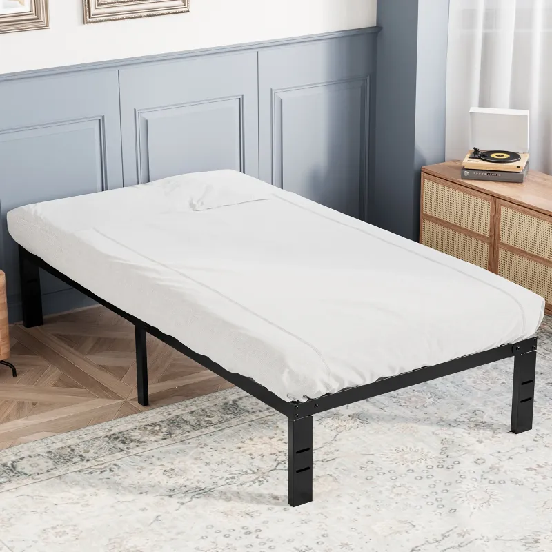 Photo 1 of **MISSING PARTS***CONCETTA 14" Twin Bed Frame, Heavy Duty Metal Platform Bed Frame with Underbed Storage for Bedroom, No Box Spring Required, Black