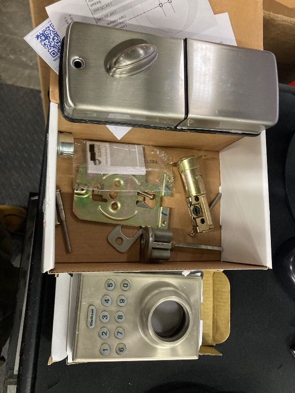 Photo 1 of "WHAT YOU SEE IN THE PICTURE IS EVERYTHING INCLUDED*NOTHING ELSE***Kwikset Powerbolt 250 10-Button Keypad Satin Nickel Transitional Electronic Deadbolt Door Lock, Featuring Convenient Keyless Entry, Customizable User Codes, and Auto-Locking***"WHAT YOU SE