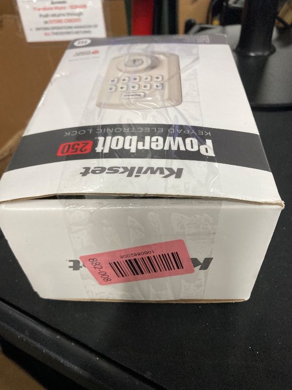 Photo 1 of "WHAT YOU SEE IN THE PICTURE IS EVERYTHING INCLUDED*NOTHING ELSE***Kwikset Powerbolt 250 10-Button Keypad Satin Nickel Transitional Electronic Deadbolt Door Lock, Featuring Convenient Keyless Entry, Customizable User Codes, and Auto-Locking***"WHAT YOU SE