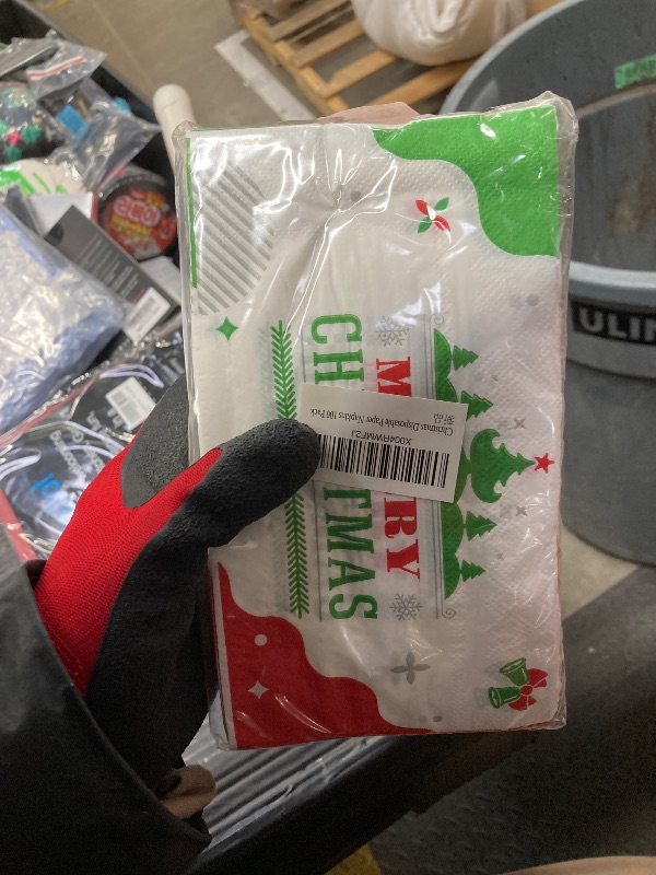 Photo 1 of 100 Count Christmas Paper Napkins, 2-Ply Disposable Xmas Holiday Decoupage Napkins for Dinner, Bathroom and Party Table Decor