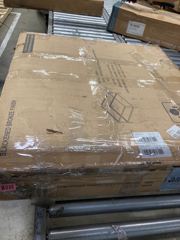 Photo 1 of ***THE 2 GLASS PIECES FOR THIS TABLE IS ALL THAT IS INCLUDED*NOTHING ELSE***Henn&Hart 32" Wide Square Coffee Table with Mirror Shelf in Blackened Bronze, Modern coffee tables for living room, studio apartment essentials***THE 2 GLASS PIECES FOR THIS TABLE