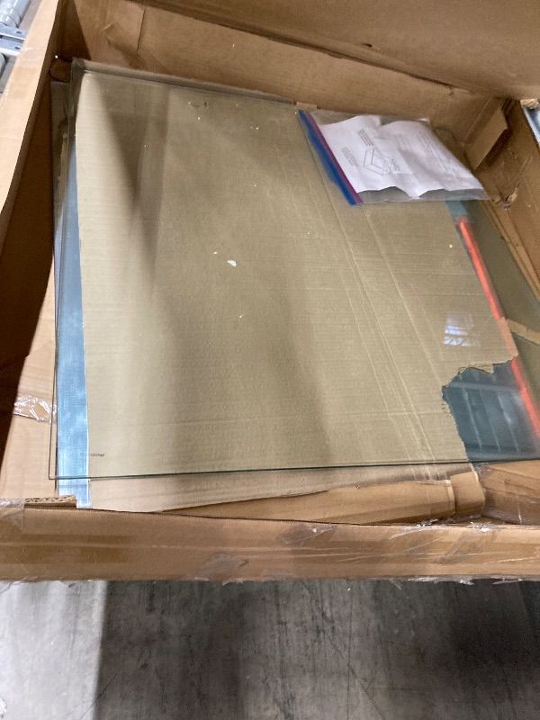 Photo 1 of ***THE 2 GLASS PIECES FOR THIS TABLE IS ALL THAT IS INCLUDED*NOTHING ELSE***Henn&Hart 32" Wide Square Coffee Table with Mirror Shelf in Blackened Bronze, Modern coffee tables for living room, studio apartment essentials***THE 2 GLASS PIECES FOR THIS TABLE