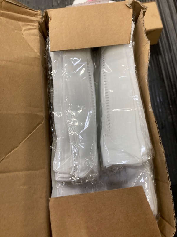 Photo 1 of ***MISSING PIECES -ONE PACK OPENED***< 160??? Pcs Linen Cocktail Napkins Bulk 6 x 6 Inch Cloth Hemstitch Fabric Napkins for Party Wedding Bar Beverage Coffee Dessert (White)