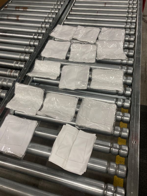 Photo 1 of ***MISSING PIECES -ONE PACK OPENED***< 160??? Pcs Linen Cocktail Napkins Bulk 6 x 6 Inch Cloth Hemstitch Fabric Napkins for Party Wedding Bar Beverage Coffee Dessert (White)