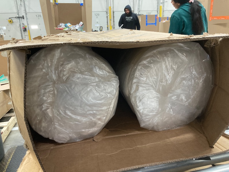 Photo 1 of 108" L-Shaped Boneless Couch, Modular Sectional Sofa with Moveable Ottoman, Corduroy Cloud Couches for Living Room, No Assembly, Ship in a Box, Beige