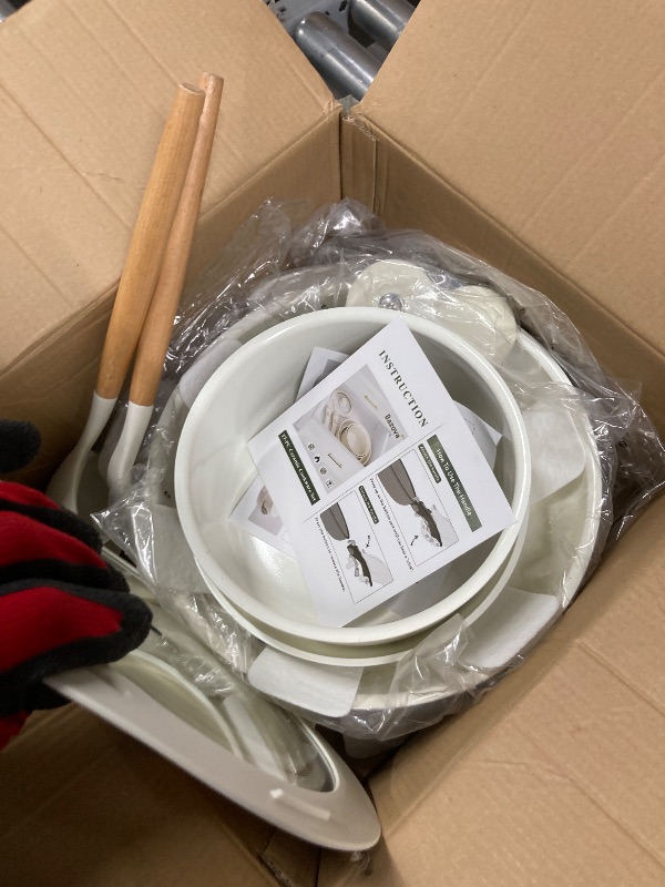 Photo 1 of ***Missing handles***GIPP 17 Piece Ceramic Nonstick Pots and Pans Set,Cookware Set with Detachable Handles, Oven Dishwashers Safe,Induction Compatible,RV Kitchen Cooking Set***Missing handles***