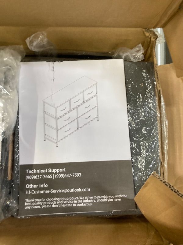 Photo 1 of ***MISSING PIECES SELLING AS IS *** Sweetcrispy 7 Drawer Dresser with Fabric Bins Fabric Storage Tower Organizer for Bedroom Closet Hallway Entryway Tall Chest of Drawers with Steel Frame Wood Top Easy Pull Handles,Dark Gray***MISSING PIECES SELLING AS IS