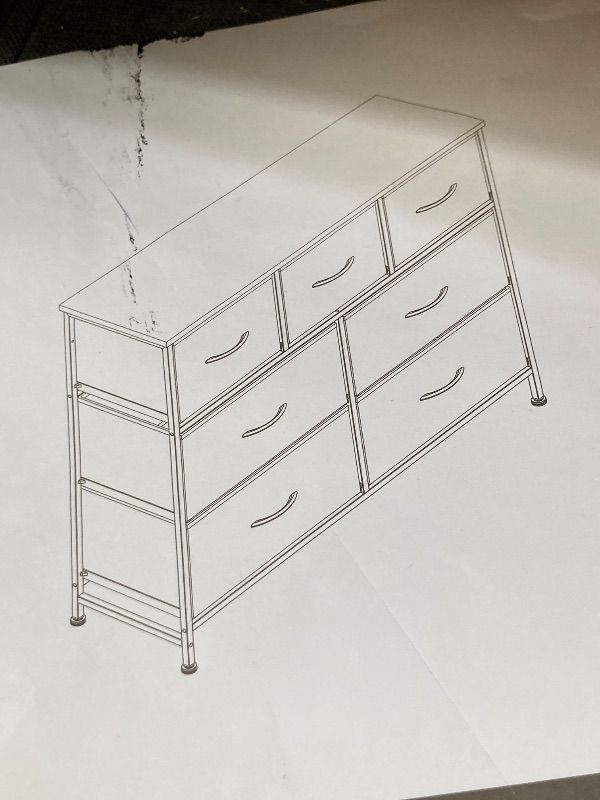 Photo 1 of ***MISSING PIECES SELLING AS IS *** Sweetcrispy 7 Drawer Dresser with Fabric Bins Fabric Storage Tower Organizer for Bedroom Closet Hallway Entryway Tall Chest of Drawers with Steel Frame Wood Top Easy Pull Handles,Dark Gray***MISSING PIECES SELLING AS IS