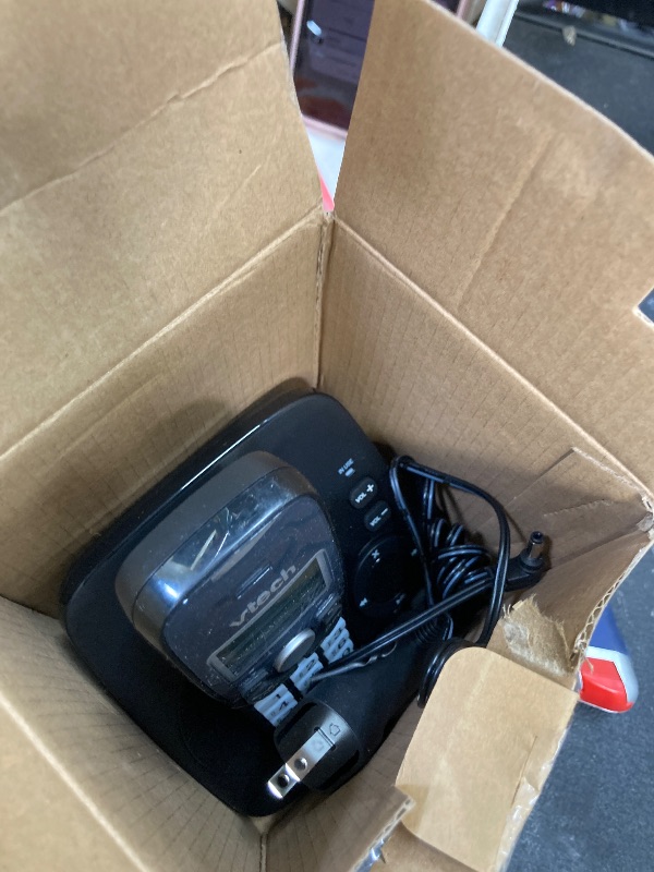 Photo 1 of [New] VTech VG134-11 DECT 6.0 Cordless Home Phone with Bluetooth Connection, Digital Answering Machine, Backlit Display,Full Duplex Speakerphone, Caller ID/Call Waiting,1000 ft Range (Black)