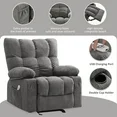 Photo 1 of **MAIN BASE MISSING**JONPONY Manual Recliner Chair with Heat Therapy and Massage Function, Heavy Duty Reclining Mechanism Massage Chair, Elderly Single Rocker Sofa with Cup Holders for Bedroom Home Theater,Grey