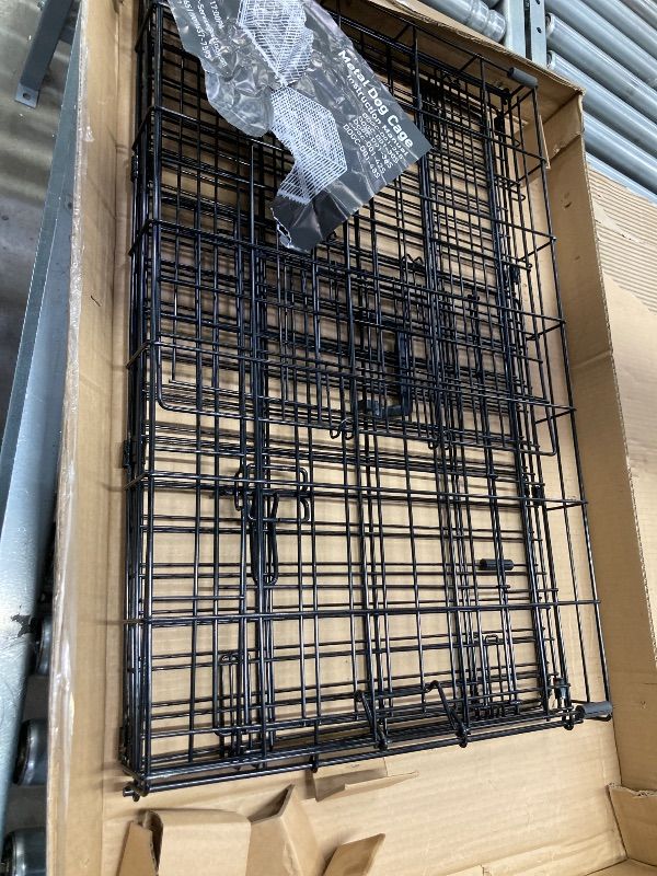 Photo 1 of ***BOTTOM TRAY MISSING***EDX Foldable Dog Crate Wire Metal Dog Kennel w/Leak-Proof Pan & Protecting Feet & Divider Panel, Single or Double Door, Small Dog Crate Indoor Cage, 30” w/Single Door***BOTTOM TRAY MISSING***