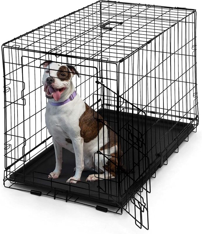 Photo 1 of ***BOTTOM TRAY MISSING***EDX Foldable Dog Crate Wire Metal Dog Kennel w/Leak-Proof Pan & Protecting Feet & Divider Panel, Single or Double Door, Small Dog Crate Indoor Cage, 30” w/Single Door***BOTTOM TRAY MISSING***