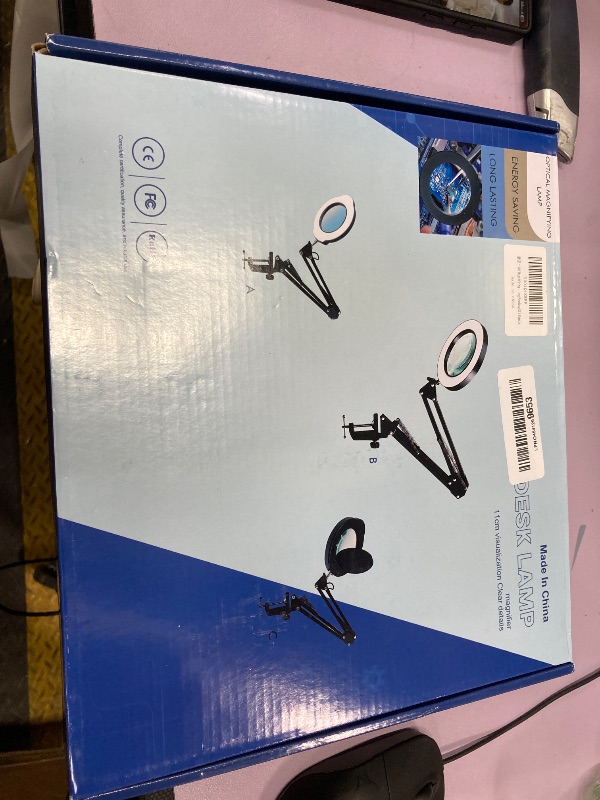 Photo 1 of 10X Magnifying Glass with Light and Clamp, 5 Color Modes Stepped Dimmable 2-in-1 with LED Desk Lamp, Hands Free Magnifier with Light for Close Works Craft Hobby Painting Reading DIY Repair