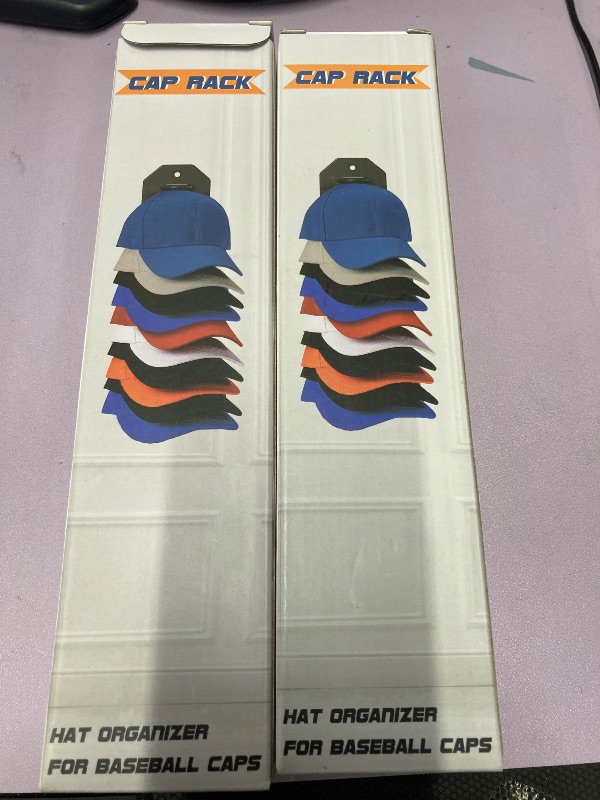 Photo 1 of 2 pak PHAIN Hat Organizer for Baseball Caps,Hat Rack for Wall, Compact Hat Storage Display Holder,Hold Up to 10 Hats,Hat Hanger Strong Adhesive/Wall Drilled for Door,Bedroom,Closet