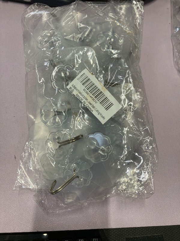 Photo 1 of   2 pak Adhesive Hooks Kitchen Wall Hooks - 24 Packs Heavy Duty 24lb(Max) Nail Free Transparent,Waterproof,Sticky Stainless Hangers for Keys,Bathroom, Shower, Outdoor, Kitchen,Door,Home Improvement,Utility