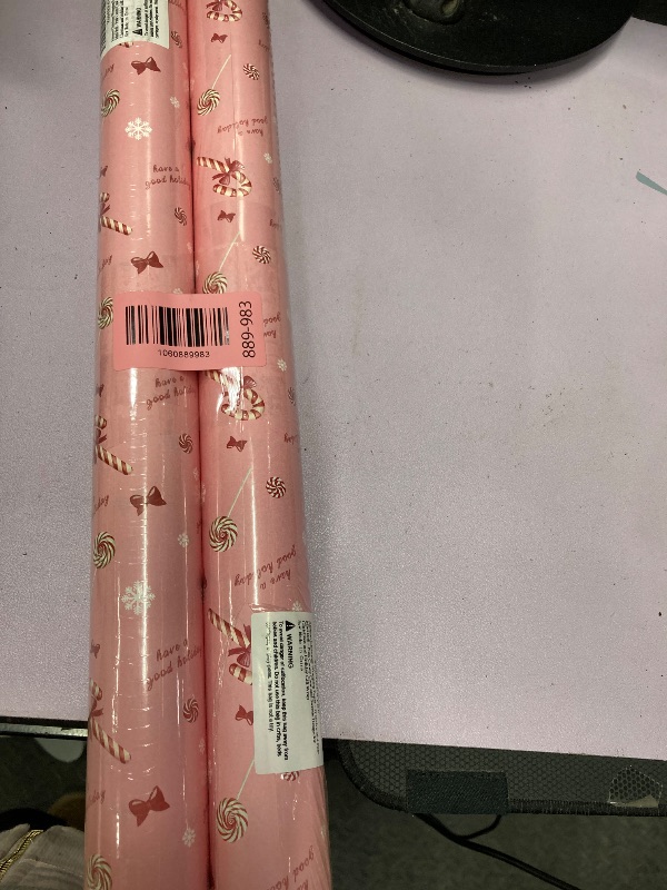 Photo 1 of **** 2 PACK ******Aimyoo Pink Wrapping Paper Roll - Bow and Candy Gift Wrap,17 Inch x 16.4 Feet Mini Roll for Girl Baby Shower, Birthday, Wedding