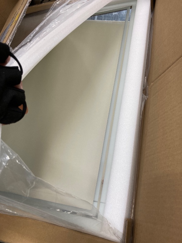 Photo 1 of  Rectangular Aluminum Frameless Bathroom Wall Mirror with LED Lighting