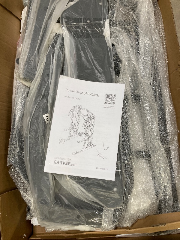 Photo 1 of ***MISSING PARTS -INCOMPLETE -SELLING AS IS*** GarveeLife Power Cage, 2000 LB Squat Rack with Dual Pulley Cable Crossover, Multi-Function Home Gym Power Rack with Attachments, Full Body Strength Training Equipment for Home ***BOX RIPPED/TORN***