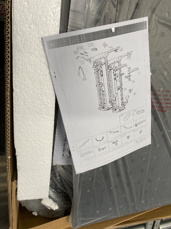 Photo 1 of ***MISSING PARTS -INCOMPLETE -SELLING AS IS*** GarveeLife Power Cage, 2000 LB Squat Rack with Dual Pulley Cable Crossover, Multi-Function Home Gym Power Rack with Attachments, Full Body Strength Training Equipment for Home ***BOX RIPPED/TORN***