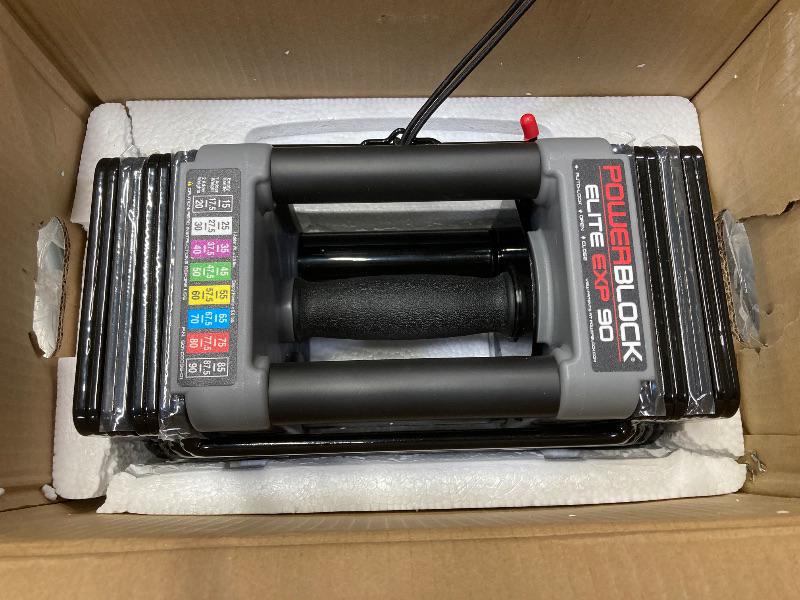Photo 1 of ***THERE IS 1 WEIGHT BLOCK INCLUDED***PowerBlock Elite EXP Adjustable Dumbbells, , Durable Steel Build, Innovative Workout Equipment, All-in-One Dumbbells, Expandable with Expansion Kits***THERE IS 1 WEIGHT BLOCK INCLUDED***