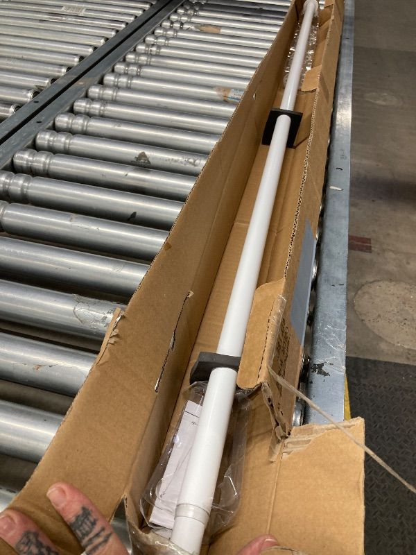 Photo 1 of ***MISSING SCREWS***Room/Dividers/Now Ceiling Mount Hanging Curtain Rod - Wall Mounted Curtain Rod with Bracket - Long, Heavy Duty Rods for Window Curtains by Room Dividers Now (56-108 Inches, White)***MISSING SCREWS**